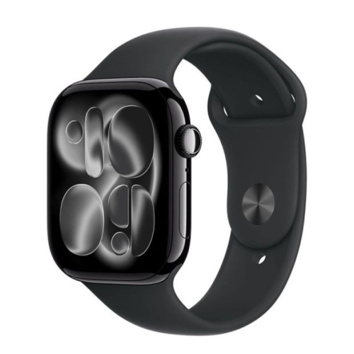 Apple Watch S11 GPS 46mm Jet Black Aluminium Case with Black Sport Band - M/L meux4rk/a
