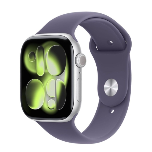 Apple Watch S11 GPS 46mm Silver Aluminium Case with Purple Fog Sport Band - M/L meva4rk/a