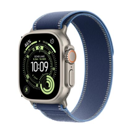 Apple Watch Ultra 3 49mm Natural Titanium Case with Blue/Bright Blue Trail Loop - M/L mewu4se/a