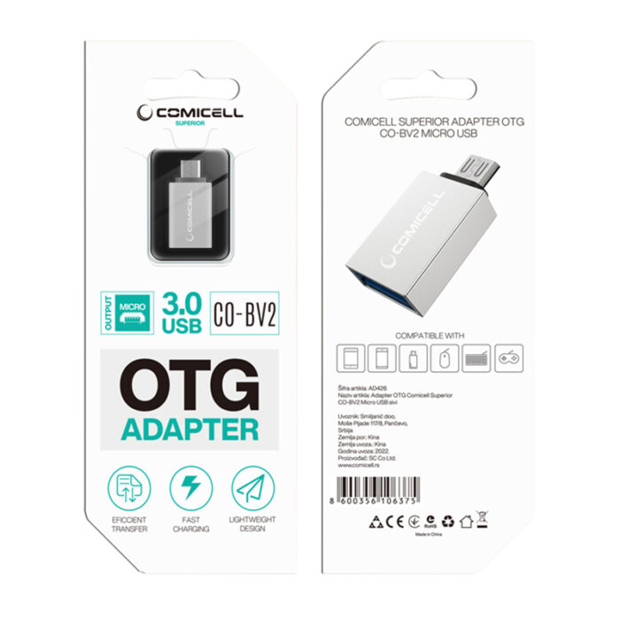 Adapter OTG Comicell Superior CO-BV2 Micro USB sivi - Slika 4