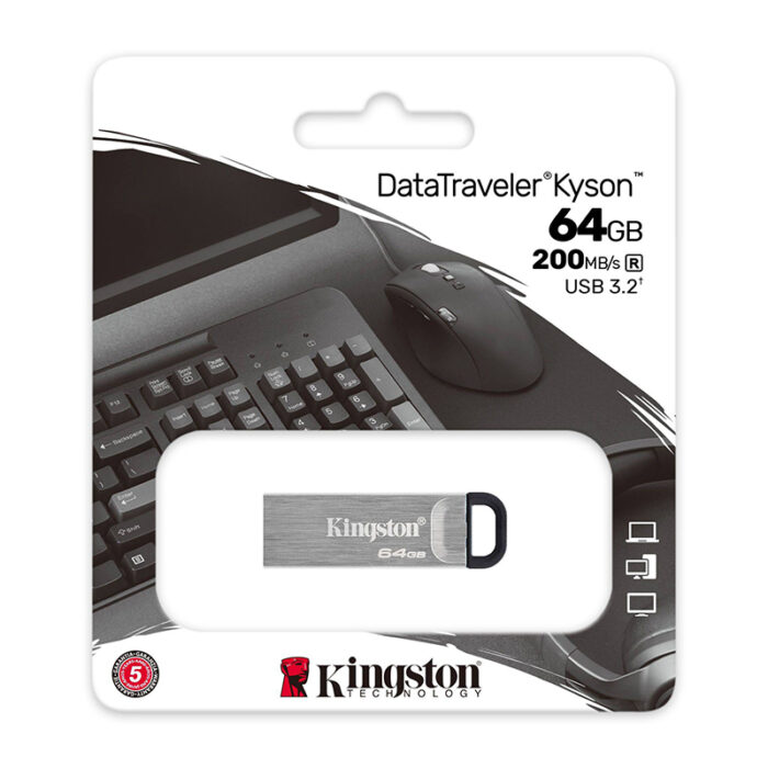 USB Flash memorija Kingston Data Traveler Kyson 3.2 200MB/s DTKN 64GB srebrna - Slika 3