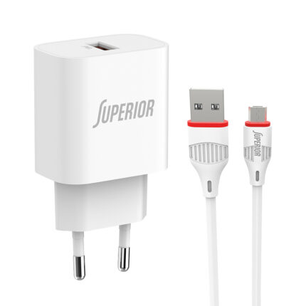 Kucni punjac Superior CO-BA21A Fast QC3.0 18W 3A Micro USB beli