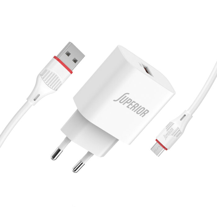 Kucni punjac Superior CO-BA21A Fast QC3.0 18W 3A Micro USB beli - Slika 2