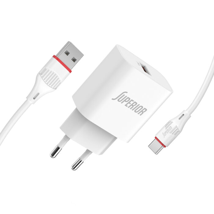 Kucni punjac Superior CO-BA21A Fast QC3.0 18W 3A Type C beli - Slika 2