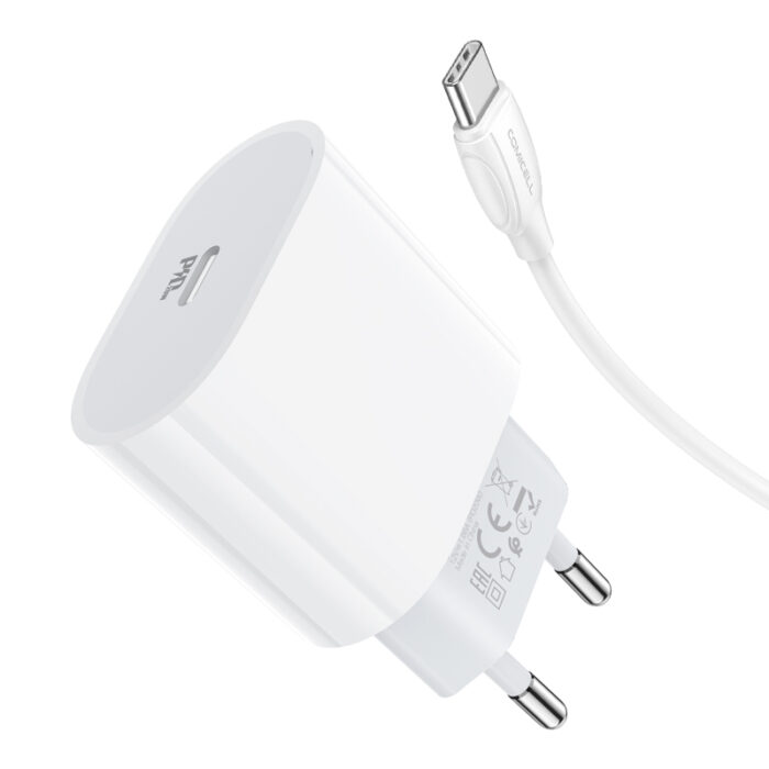 Kucni punjac Superior CO-DC55 Fast PD 20W 3A Type-C na Type-C beli - Slika 3