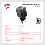 Kuciste punjaca Superior SU-P105 30W Super Fast USB A QC3.0+Type C crno - Slika 3