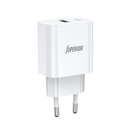 Kuciste punjaca Superior SU-P102 20W Super Fast USB A QC3.0+Type C belo (CERT)