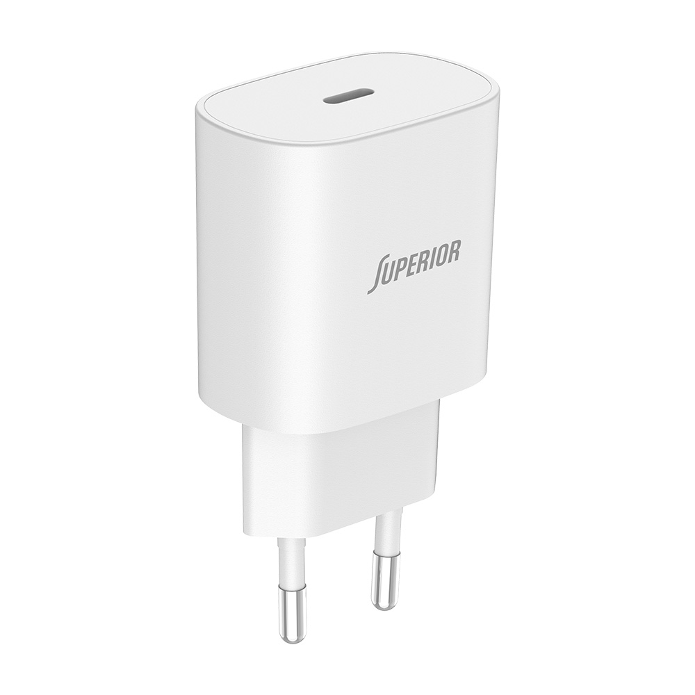 P1239_01 Kuciste punjaca Superior CO-DC24 Fast PD Type C 25W 3A belo - Slika 1