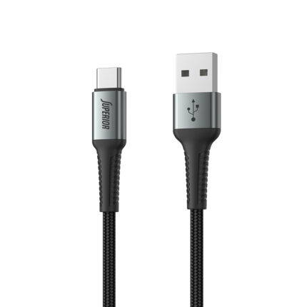 USB data kabal Superior SU-K104 pleteni Fast 27W 3A USB A na Type-C 1m crni