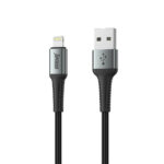 USB data kabal Superior SU-K104 pleteni Fast 12W 2.4A USB A na Lightning 1m crni