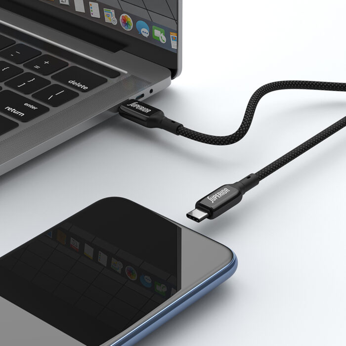 USB data kabal Superior SU-K105 Cink 60W 3A Type-C na Type-C 1m crni - Slika 4