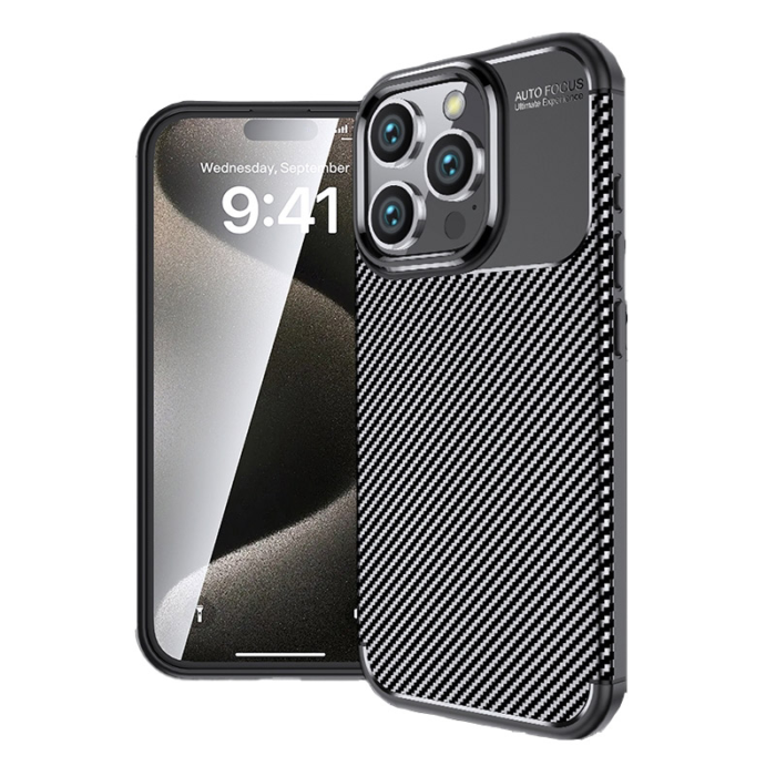 Maska Carbon Defender za iPhone 16 Pro Max crna - Slika 6