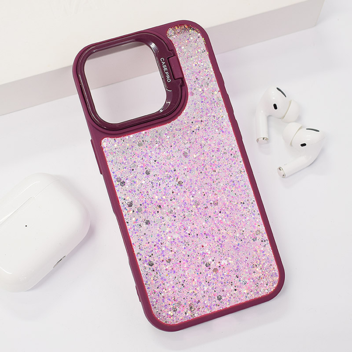Maska Crystal Dots za iPhone 16 bordo - Slika 6