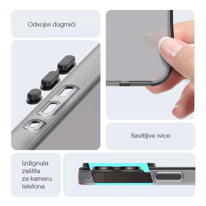 Maska Electro Glow Frame za Honor Magic 7 Pro crna - Slika 2