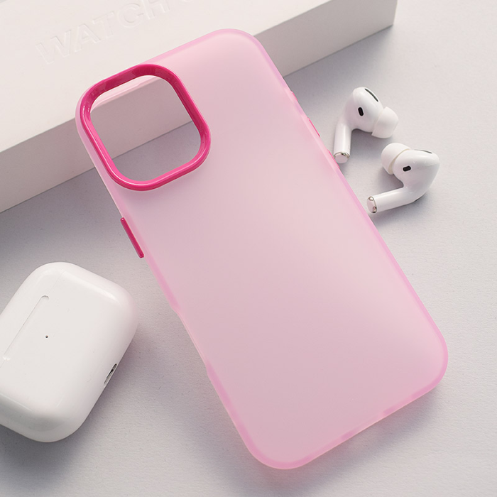 Maska Electro Glow Frame za iPhone 16 roze - Slika 5