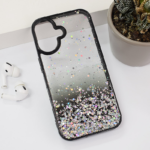 Maska Frame Glitter za iPhone 16 crna - Slika 5