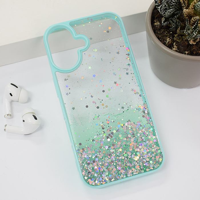 Maska Frame Glitter za iPhone 16 zelena - Slika 5
