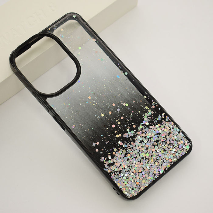 Maska Frame Glitter za Xiaomi Redmi 13C 4G/ Poco C65 4G crna - Slika 6