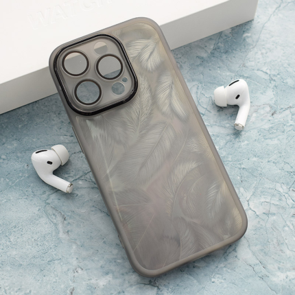 Maska Glitter Feather za iPhone 15 Pro Max crna