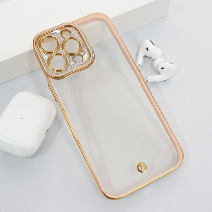 Maska Luxury Crystal Clear za iPhone 16 Pro Max roze