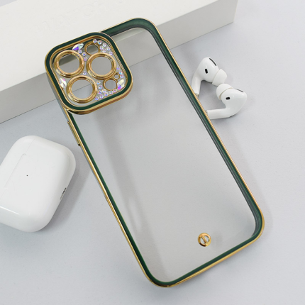 Maska Luxury Crystal Clear za iPhone 16 Pro Max zelena