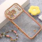 Maska Luxury Crystal Clear za iPhone 17 Pro roze - Slika 3