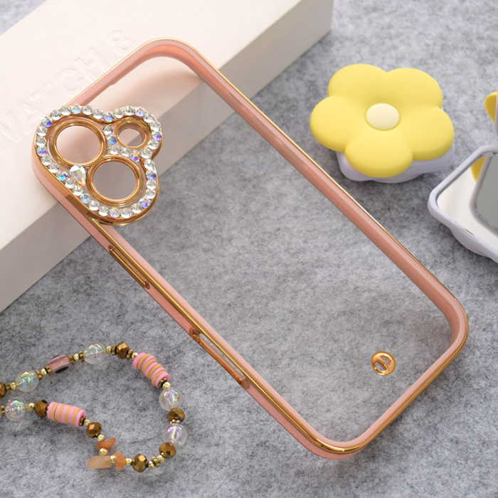 Maska Luxury Crystal Clear za iPhone 17 roze - Slika 3