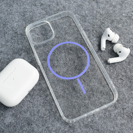 Maska Mag Case Clear Slim za iPhone 15  ljubicasta