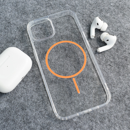 Maska Mag Case Clear Slim za iPhone 15 narandzasta