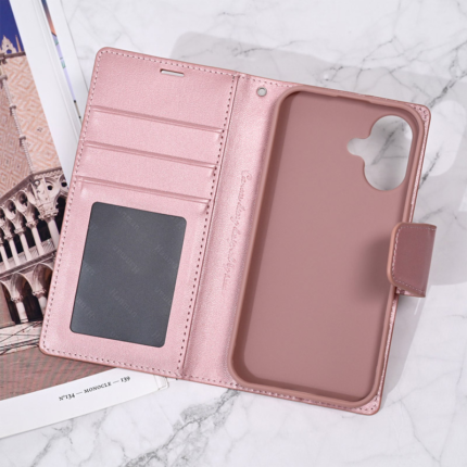 Maska na preklop Hanman Mill za iPhone 16 roze