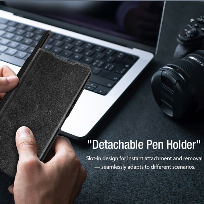 Maska na preklop Nillkin Qin Leather (with Pen) Samsung Galaxy Z Fold 7 crna - Slika 6