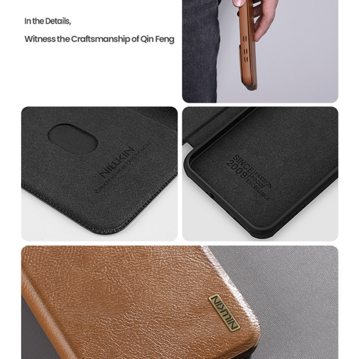 Maska na preklop Nillkin Qin Pro za Samsung A56 5G/ A566B crna - Slika 9