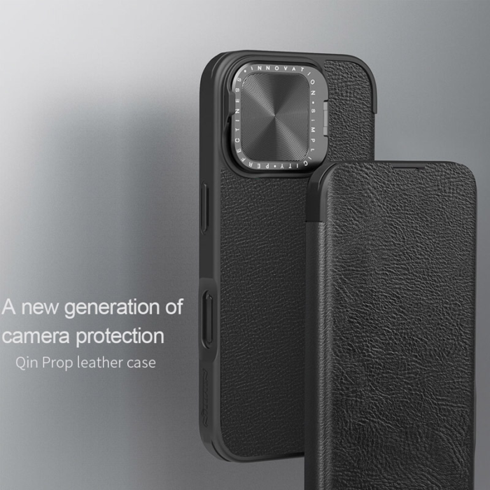 Maska na preklop Nillkin Qin Prop za iPhone 16 braon - Slika 4