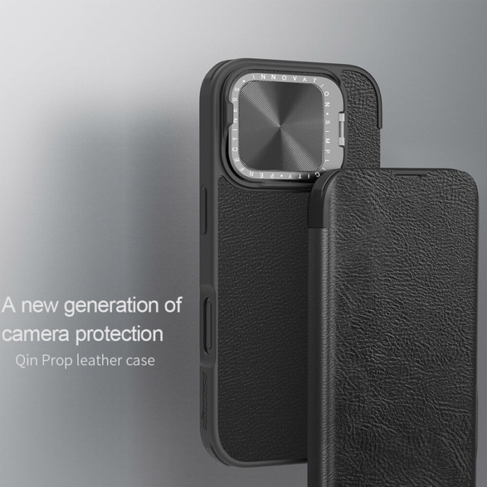 Maska na preklop Nillkin Qin Prop za iPhone 16 Pro crna - Slika 4