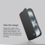 Maska na preklop Nillkin Qin Prop za iPhone 16 Pro (Plain Leather) crna - Slika 7