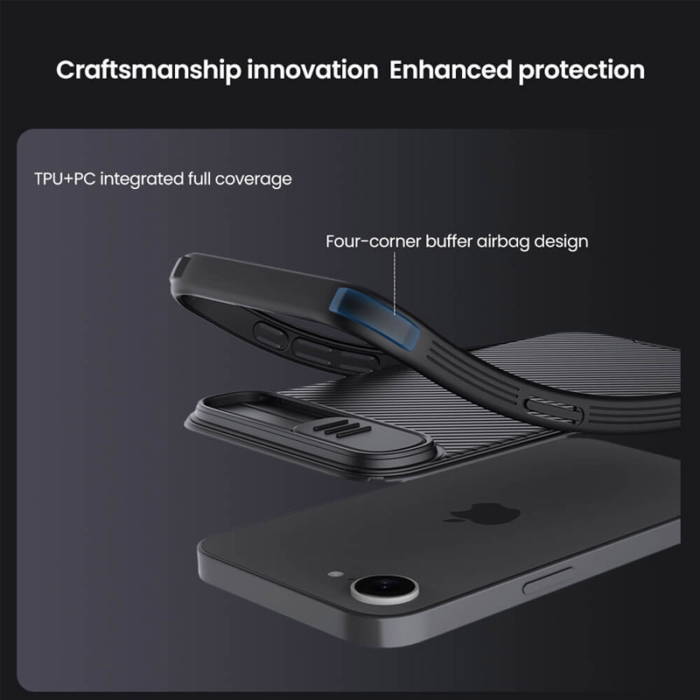 Maska Nillkin CamShield Pro za iPhone 16e crna - Slika 8