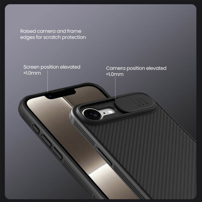 Maska Nillkin CamShield Pro za iPhone 16e crna - Slika 10