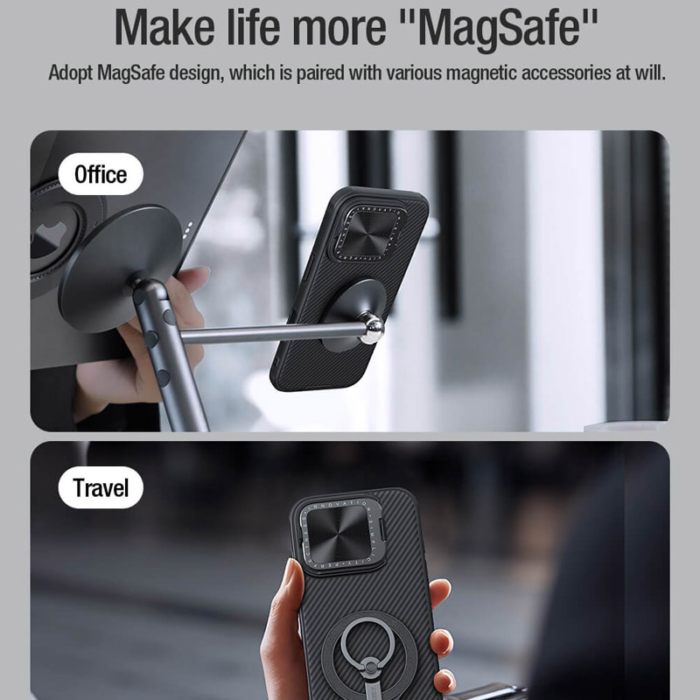 Maska Nillkin CamShield Prop Magnetic za iPhone 16 Pro crna - Slika 8