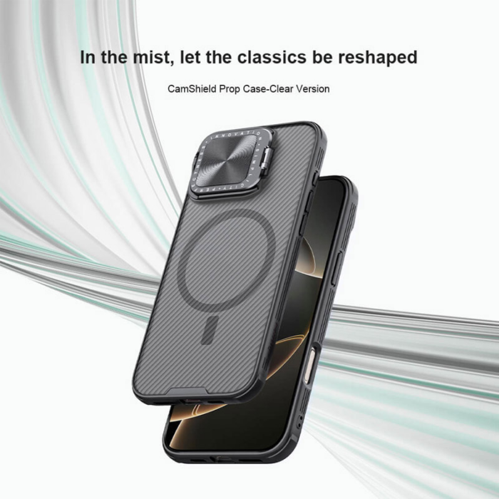 Maska Nillkin CamShield Prop Magnetic za iPhone 16 Pro Max transparent crna - Slika 7