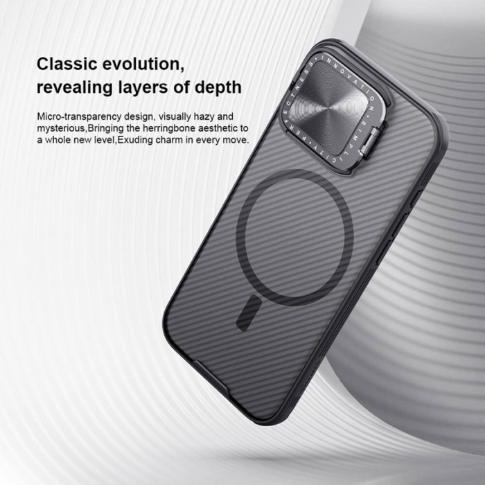 Maska Nillkin CamShield Prop Magnetic za iPhone 16 Pro Max transparent crna - Slika 8