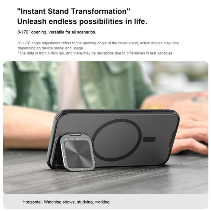 Maska Nillkin CamShield Prop Magnetic za iPhone 16 Pro Max transparent crna - Slika 10