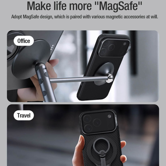 Maska Nillkin CamShield Prop Magnetic za iPhone 17 Pro crna - Slika 8
