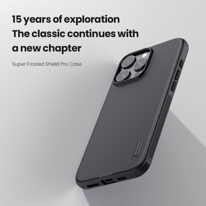 Maska Nillkin Super Frosted Shield Pro za iPhone 16 Pro Max (bez otvora za logo) crna - Slika 6