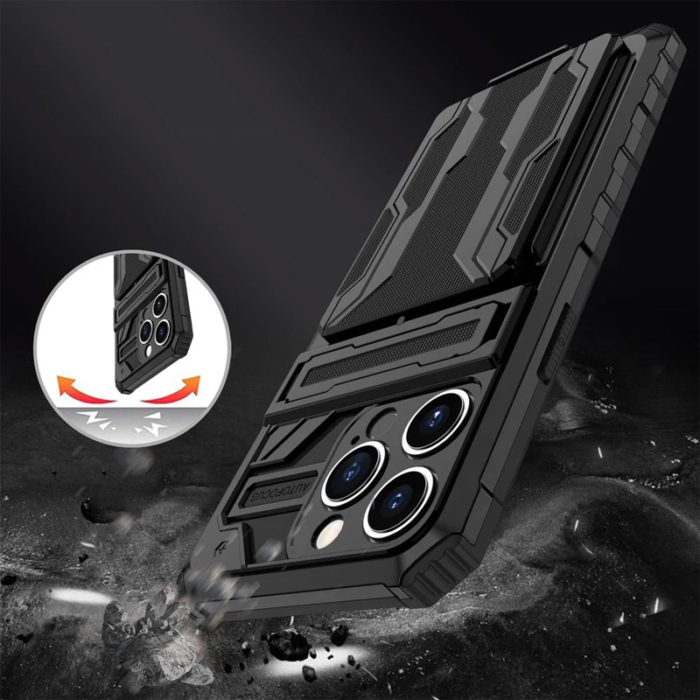 Maska Wallet Armor za iPhone 16 Pro Max crna - Slika 4