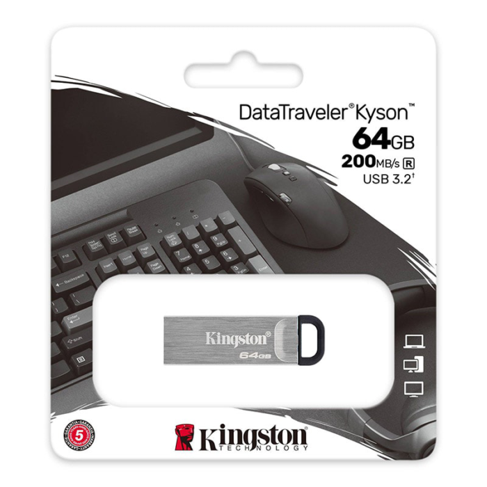 USB Kingston 64GB USB Flash Drive, USB 3.2 Gen.1, DataTraveler Kyson, Read up to 200MB/s - Slika 3