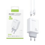 WEWO Brzi punjač 20W za iPhone beli + Lightning Kabl - Slika 2