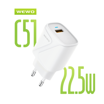 WEWO Brzi punjač 22.5W za Xiaomi / honor beli – bez kabla