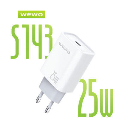 WEWO Brzi punjač 25W za Samsung / iPhone beli – bez kabla