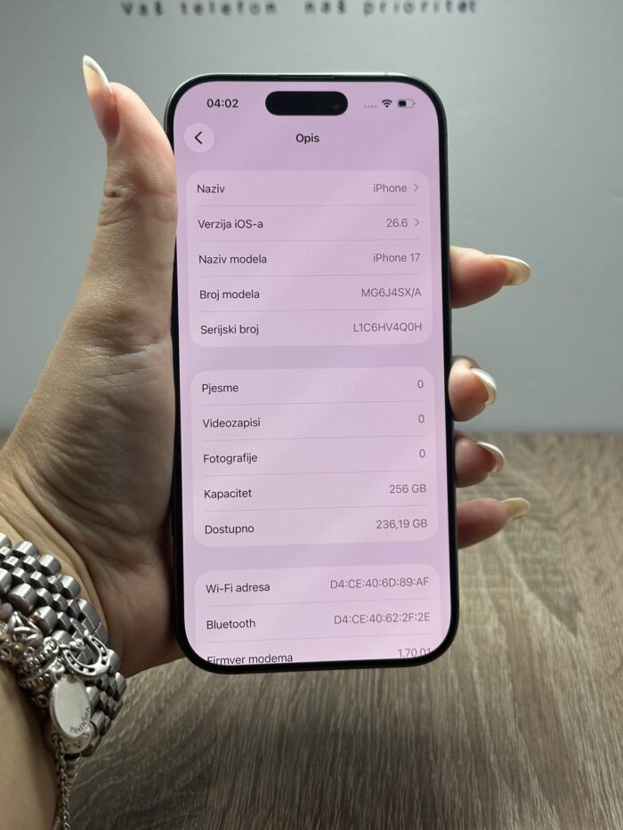 iPhone 17 256GB Crna - GARANCIJA + NA RATE - 11058